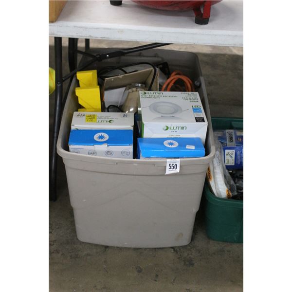 Large Bin w/Ext. Cord, Asst. Lighting
