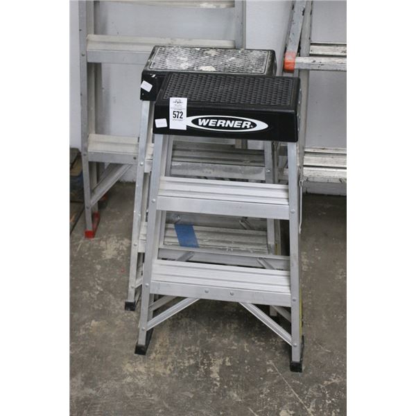 Werner Alum.  3 Step Stools - Pair