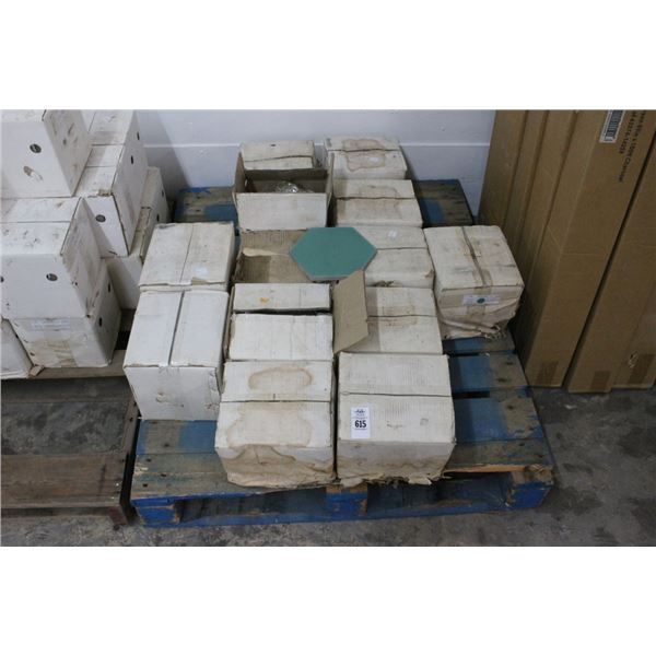 Pallet of Octagonal Green Tiles
