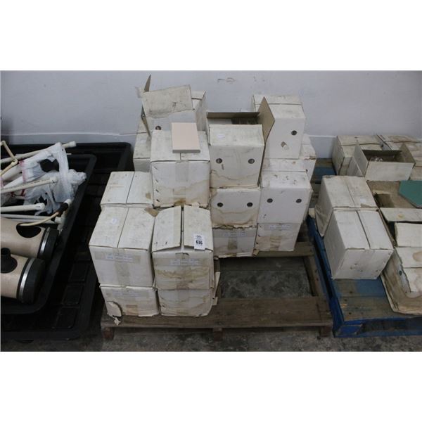 Pallet of Rectangular Pink Tiles