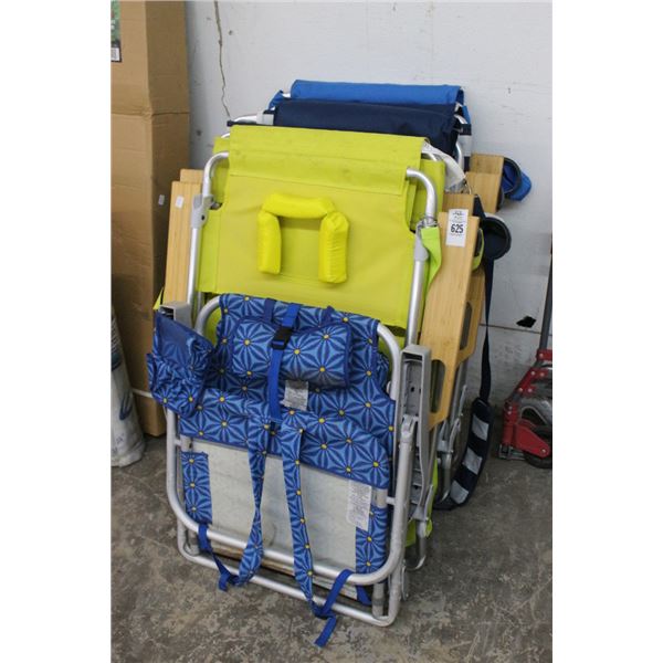 5-Ostrich Luxury Folding Beach Chairs - 5 X $