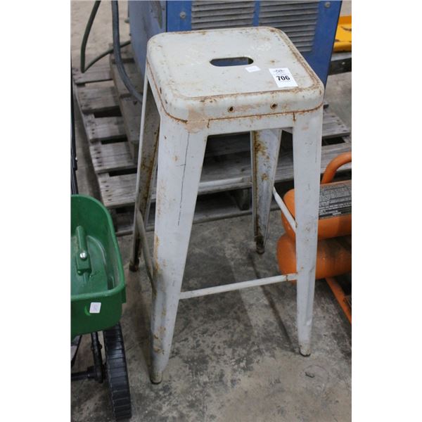 Gray Metal Shop Stool