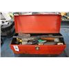 Image 2 : Red Metal Toolbox w/Wrench/Tools