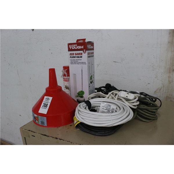 Spray Foam, Flush Valve, Funnel, Ext. Cords