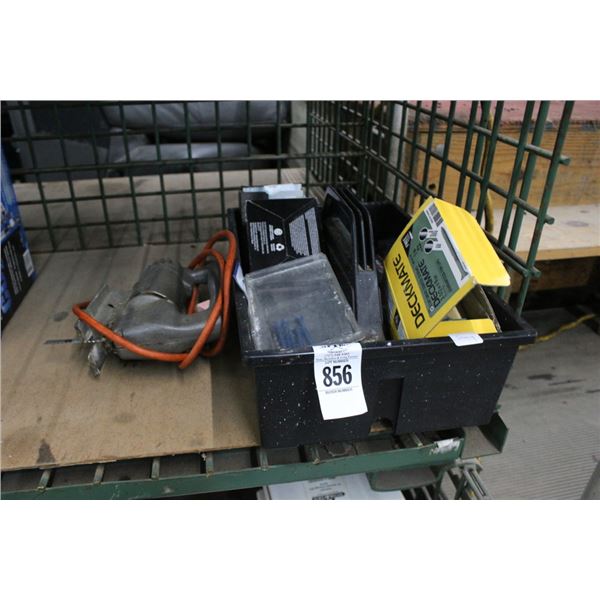 Electric Jigsaw, Bin w/Hardware, Tools