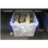 Image 1 : Plastic Tote w/Paint Rollers/Supplies