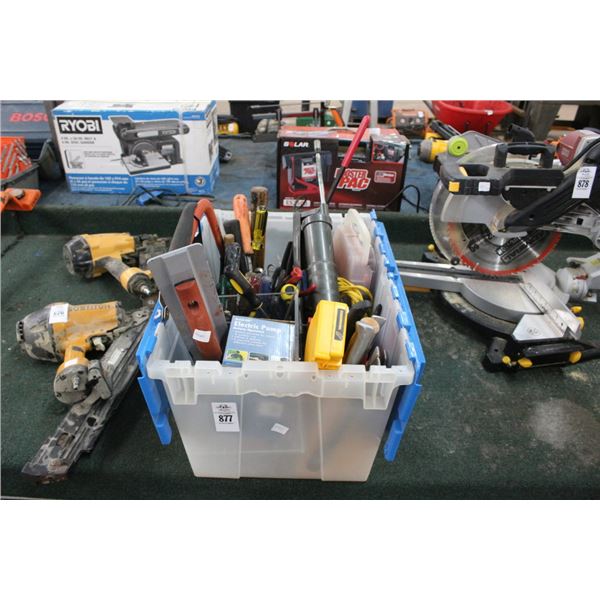 Tote w/Grease Gun, Asst. Hand Tools