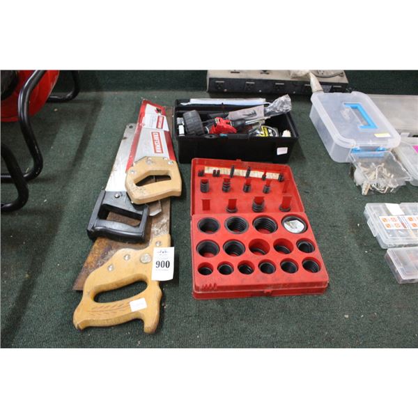 Hand Saws, Rubber Ring Set, Mini Toolbox w/Tools