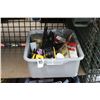 Image 1 : Tub w/Punch Set, Multi Meter, Riveter, Hand Tools, Hardware