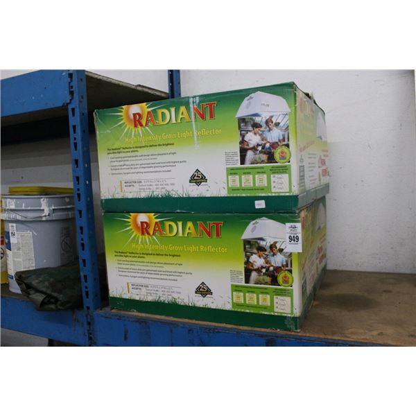 2-Radiant High Intensity Grow Light Reflectors - 2 X $