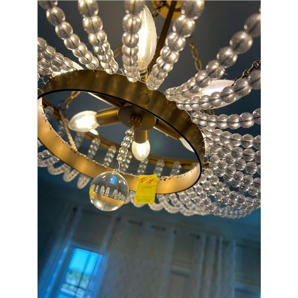 Gold w/Crystal Ball String Chandelier Master Bathroom *MUST BE REMOVED BY MARCH 31 *