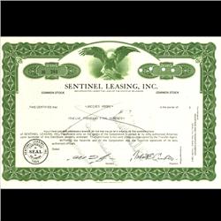 1970s Sentinel Leasing Stock Certificate Scarce Green (COI-3346)