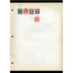 1917 Cuba Hand Made Stamp Collection Album Page  5 Pieces (STM-0096)