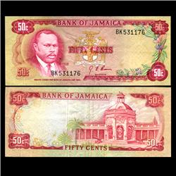 1960 Jamaica 50c Crisp Hi Grade Circulated Note (CUR-05793)