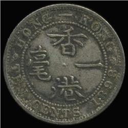 1898 Hong Kong Victoria Silver 10c High Grade (COI-6285)