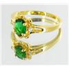 Image 2 : Classical Simple Gold Vermeil Ring Womens Green Lab Emerald (JEW-1538)