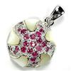 Image 2 : 40.42ct Attractive Genuine Top Ruby Mother of Pearl Sterling Pendant (JEW-1560)