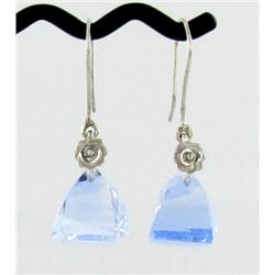 31.30ct Splendid Earrings Square Swiss Blue Topaz  (JEW-1591)