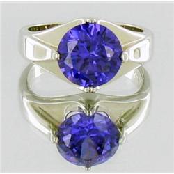 Classical Purple Lab Sapphire  White Gold Vermeil Ring Sz:8  (JEW-1612)