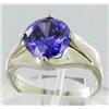 Image 2 : Classical Purple Lab Sapphire  White Gold Vermeil Ring Sz:8  (JEW-1612)
