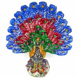 1100ct. Peacock Statue Fancy Color Sapphire & Topaz  (GEM-9747)