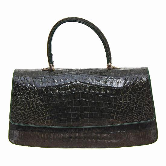 Ladies Dark Green Crocodile Handbag (ACT133)