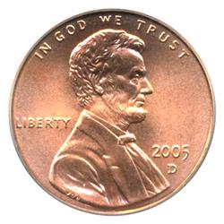 2005D Satin Lincoln Cent Coin Graded MS69 Red (COI-4314)