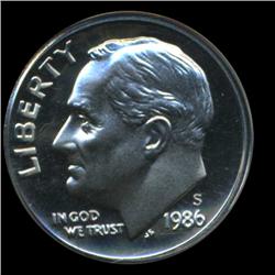 1986S Roosevelt Dime Graded PCGS PR69 DCAM (COI-6404)
