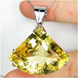 81.78ct Gold Vermeil Pendent Fancy Cut Lemon Quartz  (JEW-1465)