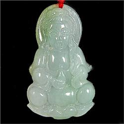 47.20ct Natural Green Jade Buddha Pendant  (JEW-1550)