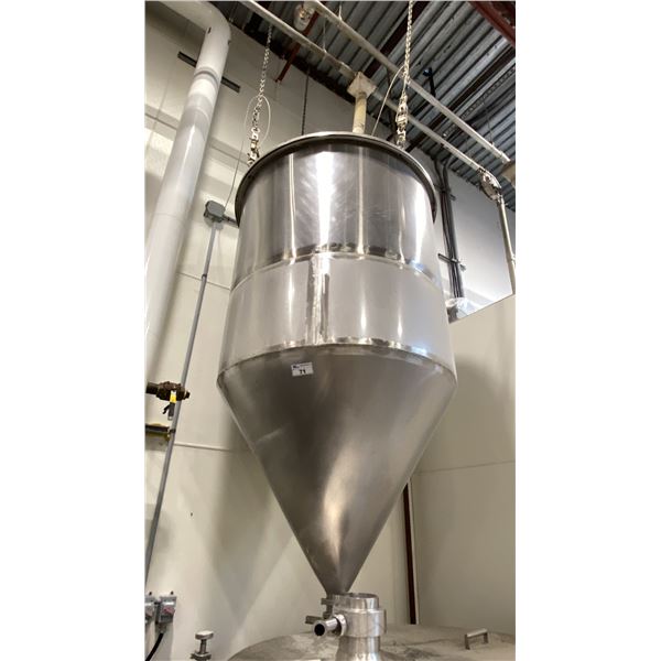 SS CONICAL HOPPER - APPROX 5'D X 8'H