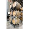 Image 1 : SET OF 3 CELLAR-TEK BARREL STANDS WITH (6) WOODEN BARRELS
