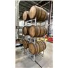 Image 1 : SET OF 3 CELLAR-TEK BARREL STANDS WITH (6) WOODEN BARRELS