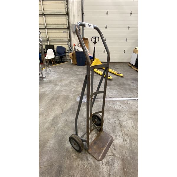 GREY METAL 2 WHEEL DOLLY WITH SOLID TIRES