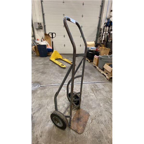 GREY METAL 2 WHEEL DOLLY WITH SOLID TIRES