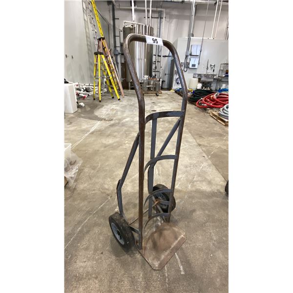 GREY METAL 2 WHEEL DOLLY WITH SOLID TIRES