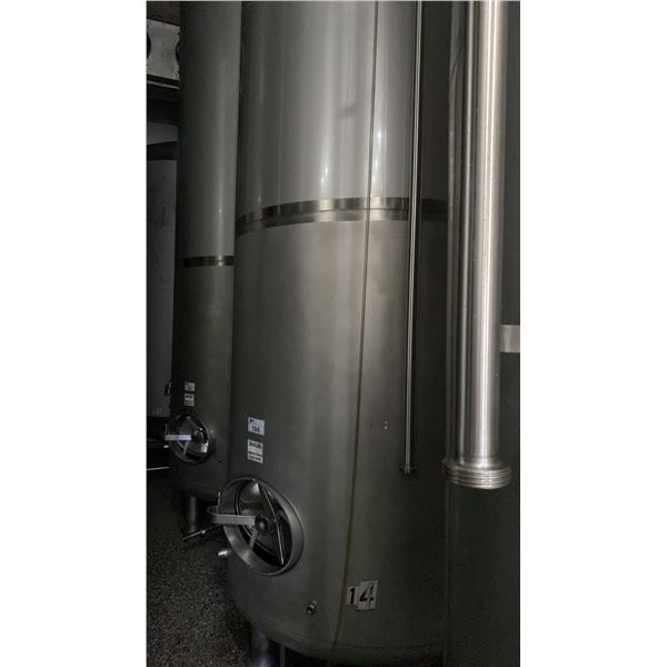 STAINLESS STEEL BRITE TANK MODEL-20 HECTOLITER - APPROX 4'D X 13'H FEET