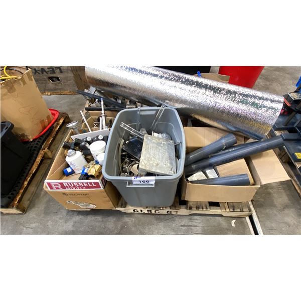 PALLET OF MIXED ITEMS INCL METAL HAND-OPERATED BOTTLE CAPPER, BURKERT TYPE 6213 SOLENOID VALVES,