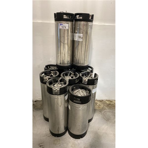GROUP OF (10) CARBONATED BEVERAGE CANNISTERS