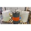 Image 3 : GROUP OF (5) BARRELS OF ASSORTED LIQUID CHEMICAL COMPOUNDS (VARIOUS AMOUNTS LEFT) -