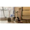 Image 1 : GROUP OF ASSORTED SHOVELS, BROOMS, ETC.