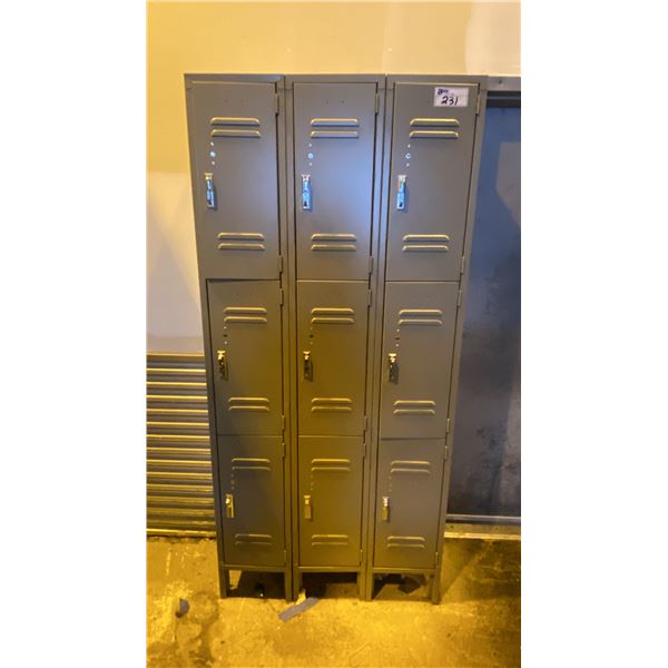 GROUP OF (5) FREE STANDING EMPLOYEE LOCKERS