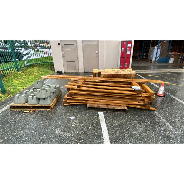 OUTDOOR PATIO/YARD WOODEN FENCING SYSTEM WITH CONCRETE SLOT SUPPORTS