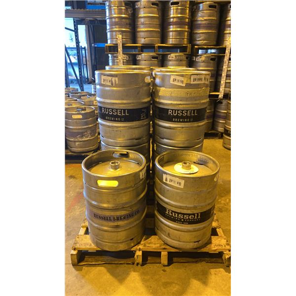 GROUP OF (10) 50 LITRE ALUMINIUM BREWERY KEGS