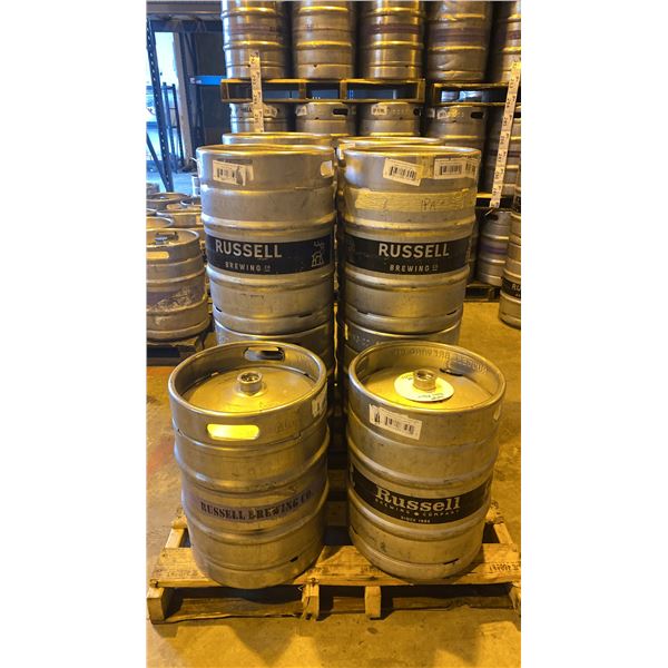 GROUP OF (10) 50 LITRE ALUMINIUM BREWERY KEGS