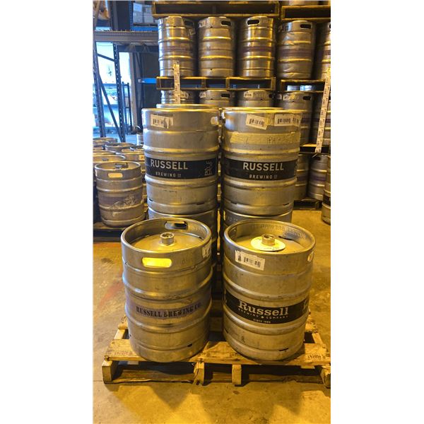 GROUP OF (10) 50 LITRE ALUMINIUM BREWERY KEGS