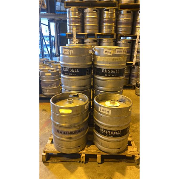GROUP OF (10) 50 LITRE ALUMINIUM BREWERY KEGS