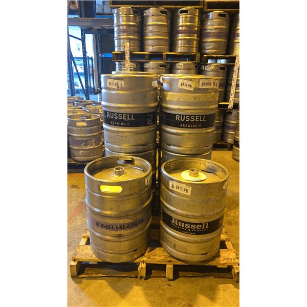 GROUP OF (10) 50 LITRE ALUMINIUM BREWERY KEGS