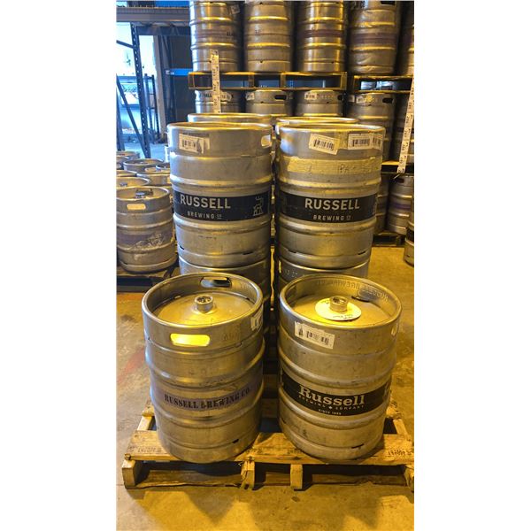 GROUP OF (10) 50 LITRE ALUMINIUM BREWERY KEGS