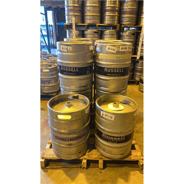 GROUP OF (10) 50 LITRE ALUMINIUM BREWERY KEGS